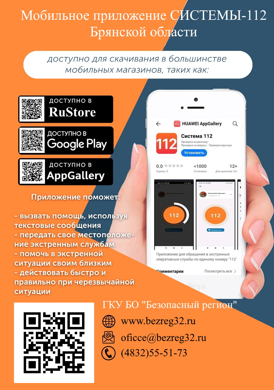 Мобильное приложение Системы-112 Брянской области