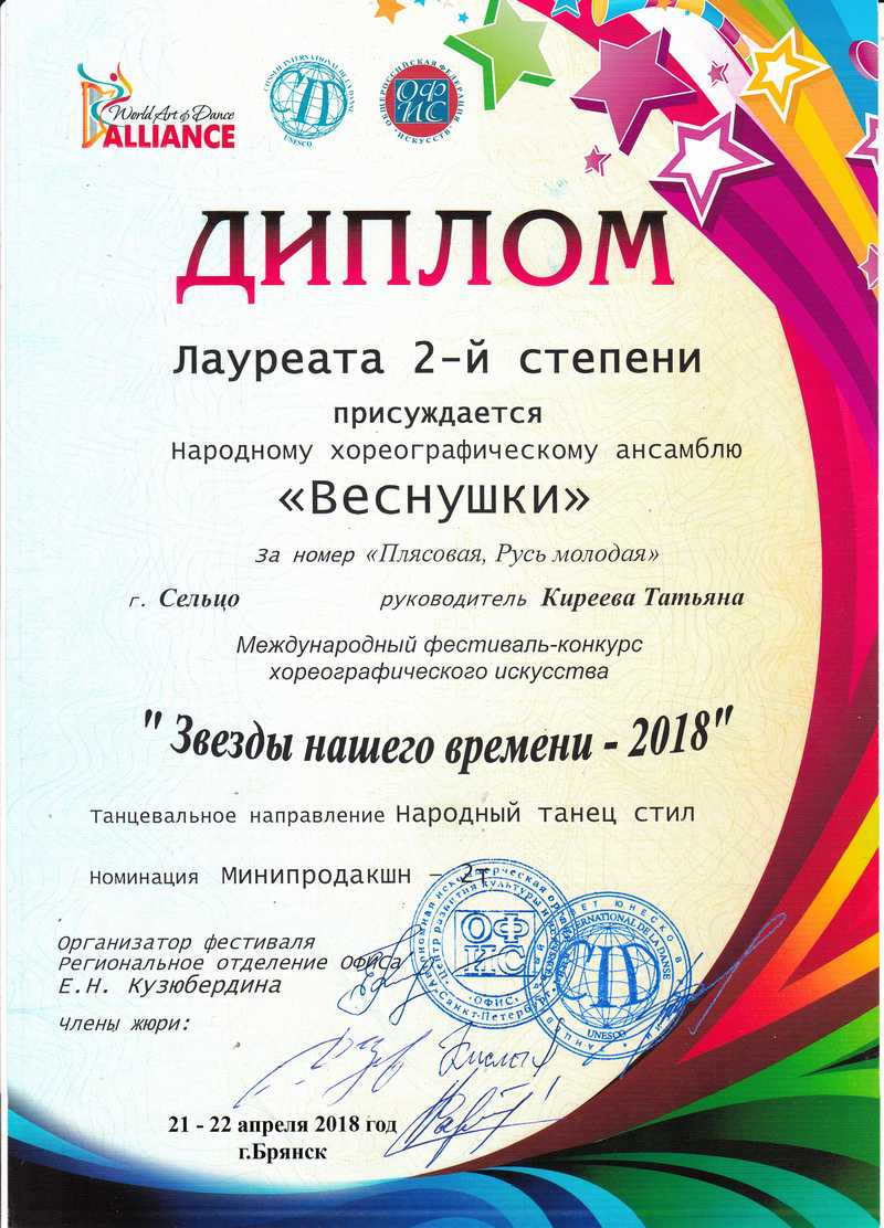 Звезды нашего времени -2018